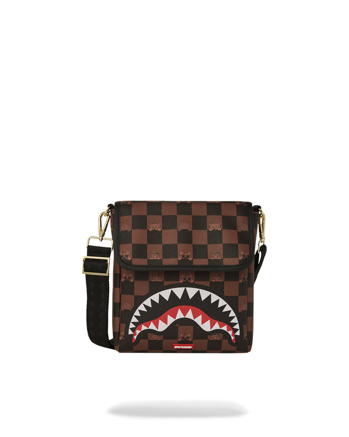 Sprayground PEEKING CHARACTER CHECK MESSENGER SLING
