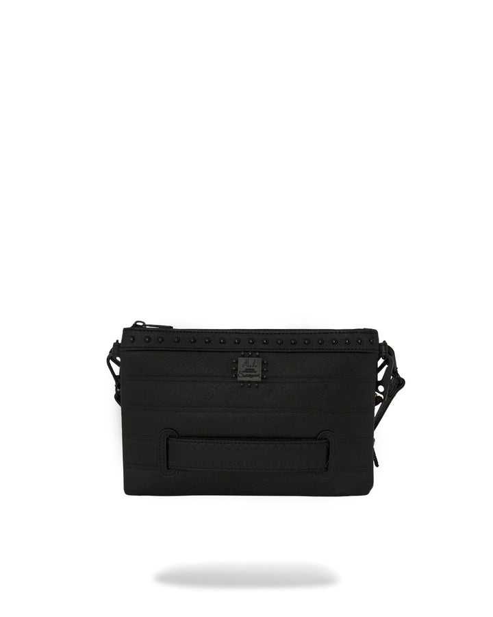 Sprayground AI WONDERLAND GOLD AND BLACK CROSSOVER CLUTCH
